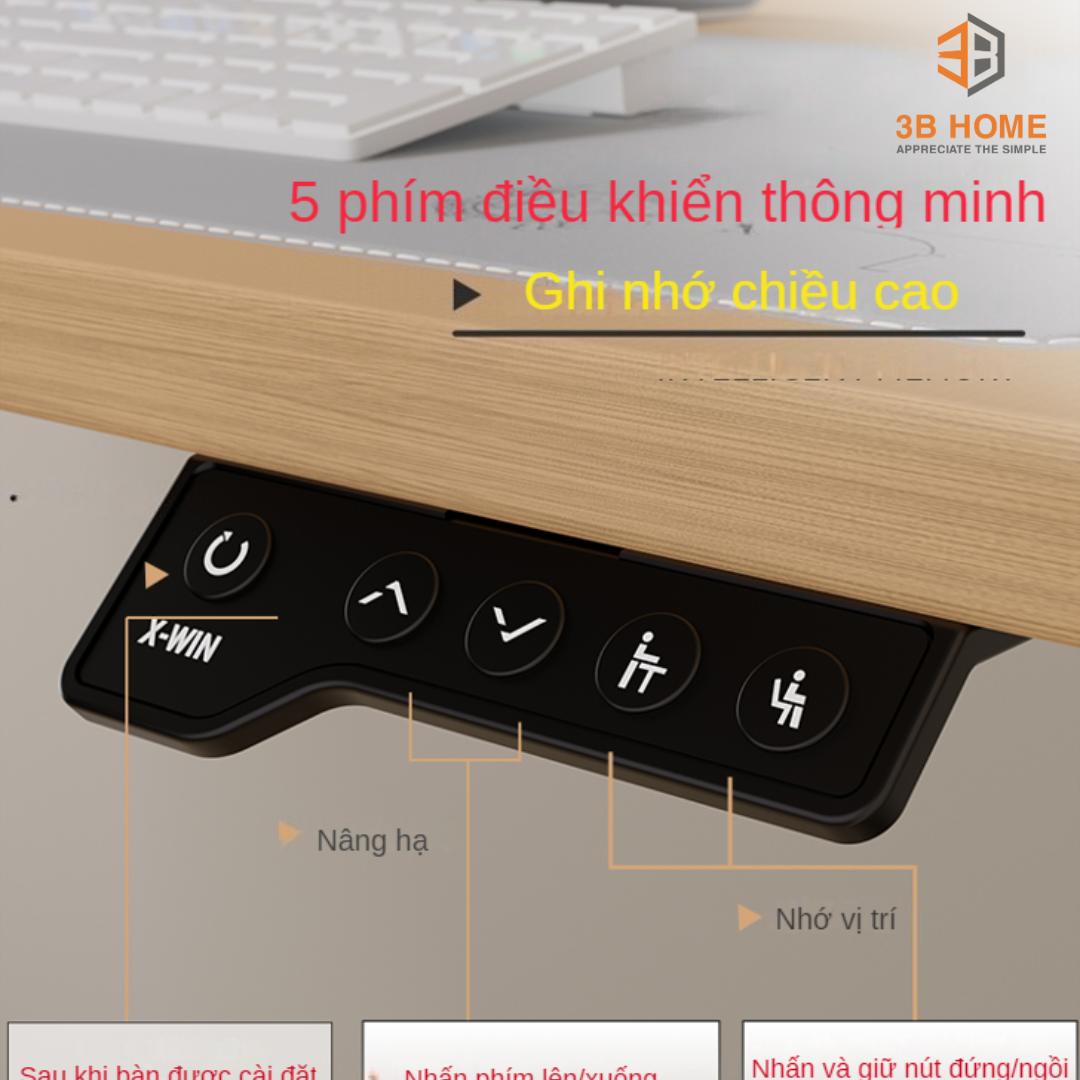 Bàn Nâng Hạ Thông Minh Mặt Cacbon B6