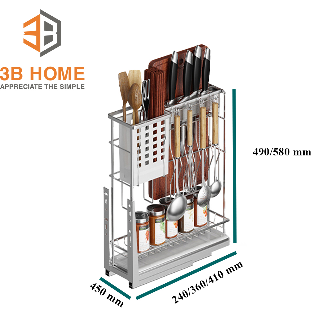 Giá Dao Thớt Inox Nan Vuông DT03