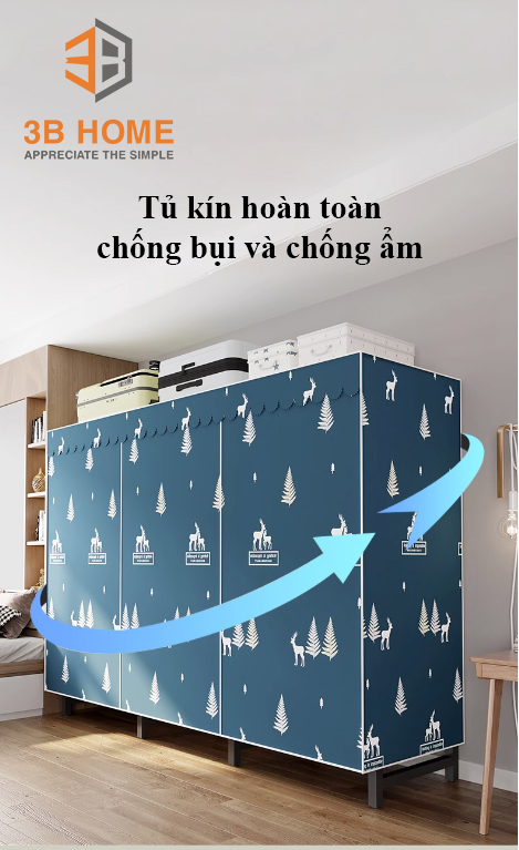 Tủ Đựng Quần Áo Di Động Nhiều Ngăn Đa Năng TD05